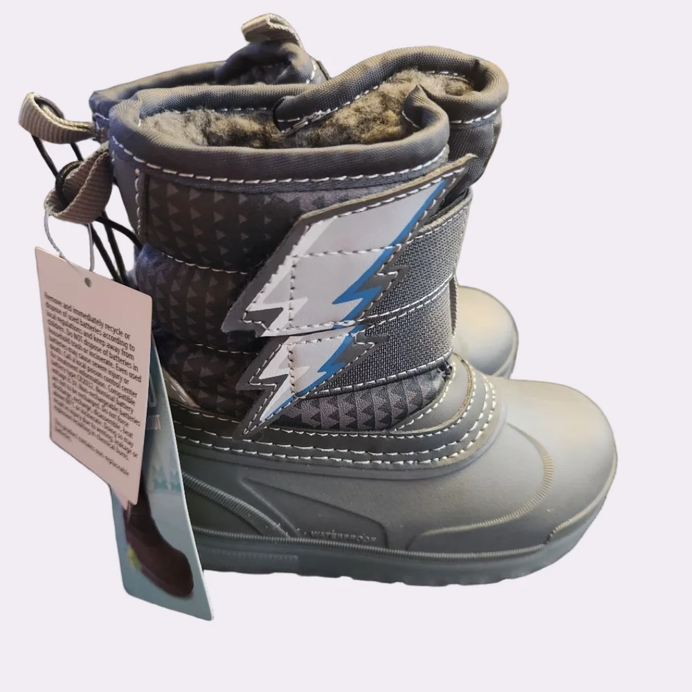 Baby Western Chief Denali Lighted Cold Weather Boots Grey Size 5